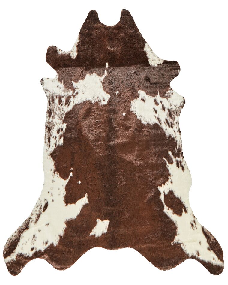Alfombra de acrílico marrón oscuro/blanco 150 x 200 cm BOGONG_820271