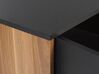 Sideboard schwarz / dunkler Holzfarbton 3 Schubladen 2 Schränke KURO_768049