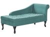 Right Hand Velvet Chaise Lounge with Storage Teal PESSAC_882023
