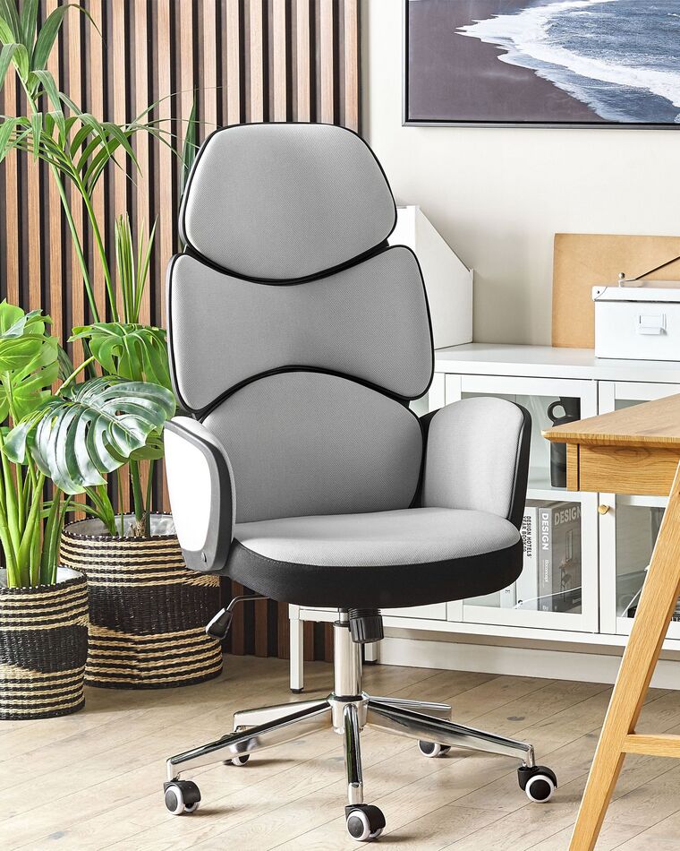 Swivel Office Chair Light Grey and Black SPLENDID | Beliani.co.uk