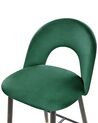 Conjunto de 2 cadeiras de bar em veludo verde esmeralda FALTON_871424