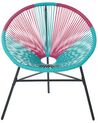 Set of 2 PE Rattan Accent Chairs Blue and Pink ACAPULCO_718104