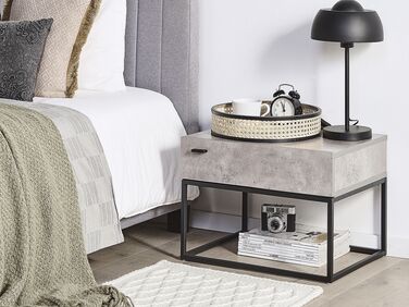 1 Drawer Bedside Table Concrete Effect CAIRO