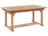 Gartenmöbel Set Akazienholz 6-Sitzer rechteckig Auflagen cremeweiß JAVA_803847