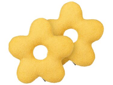 Koristetyyny teddykangas keltainen 40 x 40 cm 2 kpl CAMPONULA