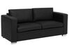 3 Seater Leather Sofa Black HELSINKI_77864