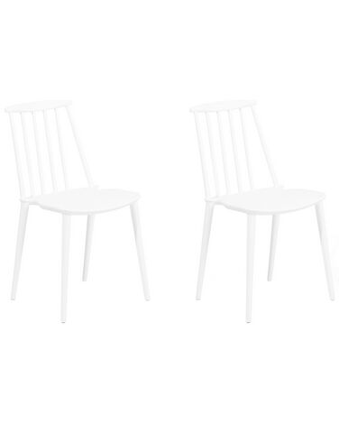 Set of 2 Dining Chairs White VENTNOR