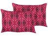 Set of 2 Outdoor Cushions Geometric Pattern 40 x 60 cm Pink MEZZANO_881444