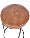 Set of 2 Faux Leather Bar Stools Brown MILROY_913986