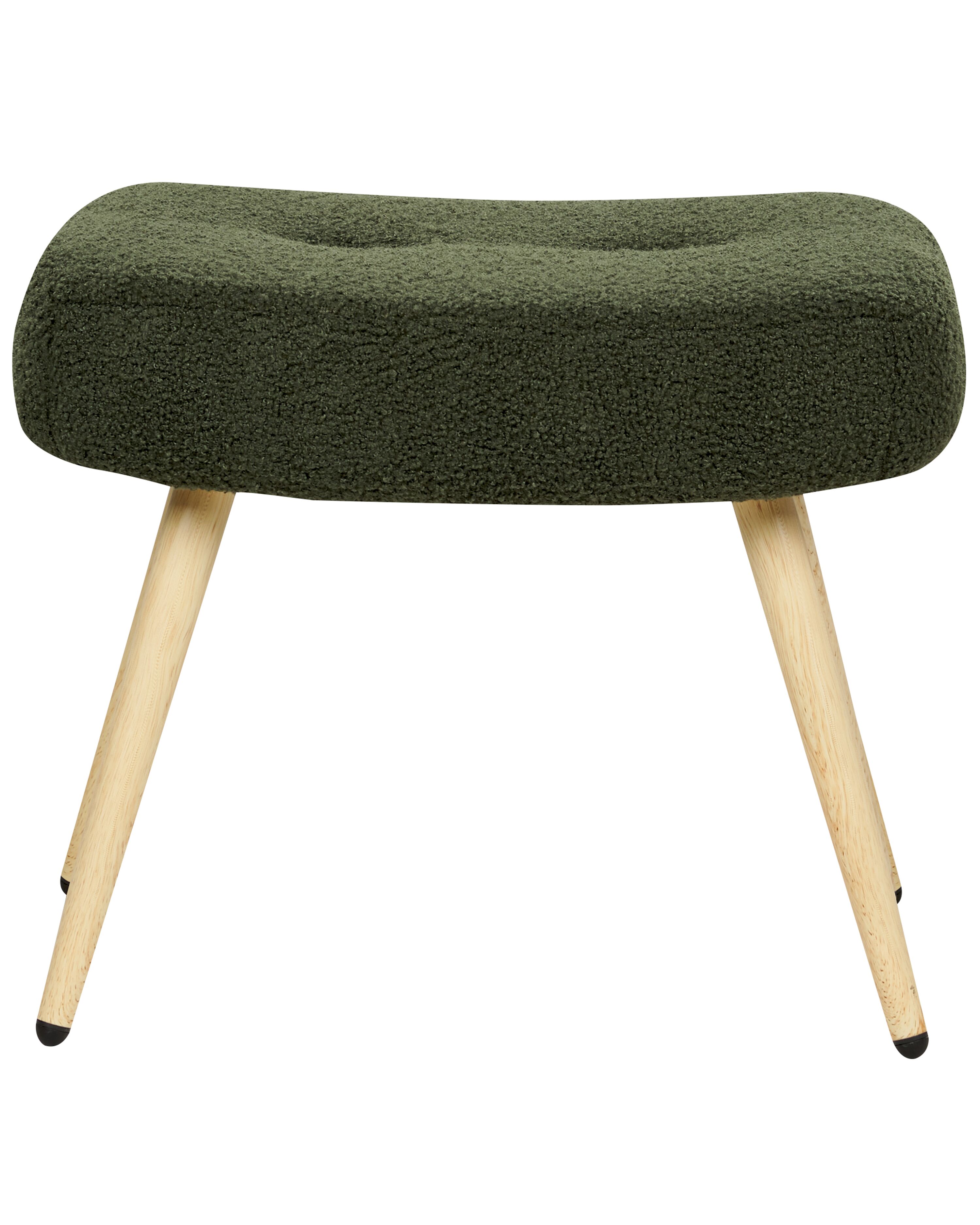 Boucle Wingback Chair with Footstool Dark Green VEJLE | Beliani.co.uk