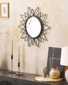 Rattan Sunburst Wall Mirror ⌀ 61 cm Black AROEK_822221
