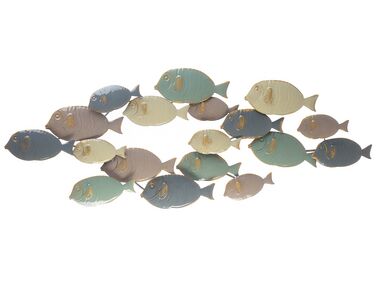 Seinäkoriste kala metalli monivärinen 123 x 47 cm FERMIUM