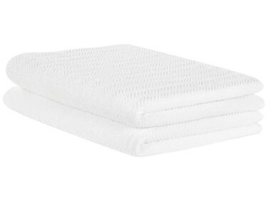 Set of 2 Cotton Terry Towels White MITIARO
