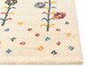 Wool Gabbeh Area Rug with Floral Pattern 140 x 200 cm Beige HUSUNLU_855491
