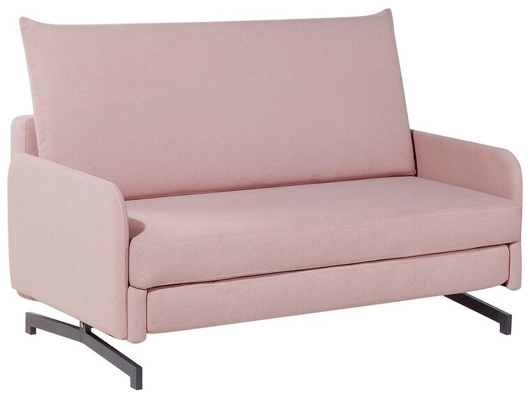 Fabric Sofa Bed Pink BELFAST Beliani.co.uk