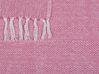 Manta decorativa em algodão rosa 130 x 160 cm TANGIER_863315