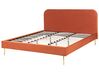 Łóżko welurowe 180 x 200 cm pomarańczowe FLAYAT_834282