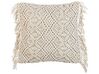 Set of 2 Cotton Macrame Cushions with Tassels 45 x 45 cm Beige PATTAN_904559