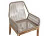 Set de jardin avec 4 chaises et table ronde en fibre-ciment gris et beige OLBIA_816567