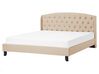 Čalúnená béžová posteľ 160x200 cm BORDEAUX_708332