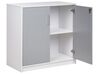 Petite armoire à 2 portes gris et blanc 80 cm ZEHNA_885449