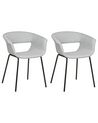Conjunto de 2 cadeiras de jantar em tecido cinzento claro ELMA_884616