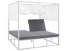 Garden Four Poster Daybed with Canopy White and Grey PALLANZA_800594