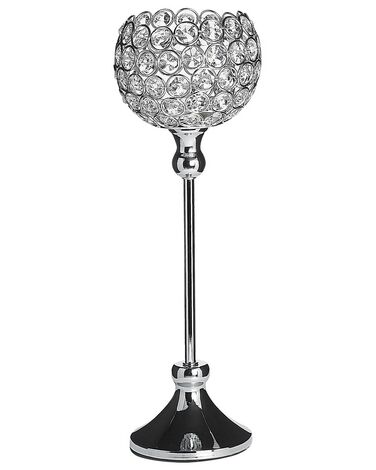 Świecznik metalowy 27 cm srebrny ESTERNAY