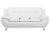 3 Seater Faux Leather Sofa White LEIRA_711164