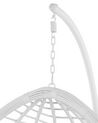 PE Rattan Hanging Chair with Stand White FANO_724375