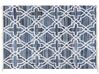 Teppich Baumwolle blau 140 x 200 cm marokkanisches Muster Kurzflor ADIYAMAN_802587