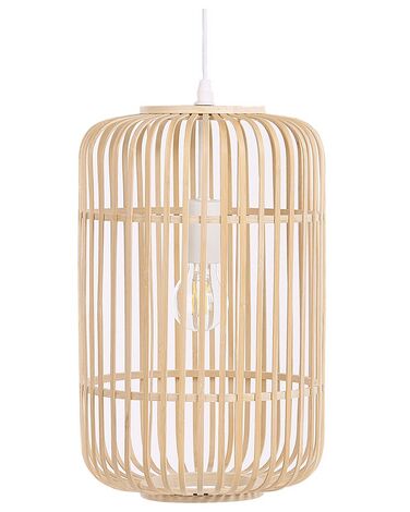 Závesná bambusová lampa svetlé drevo AISNE