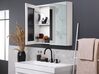 Badeværelsesskab med Spejl 80x70 cm Hvid/Sølv NAVARRA_811257