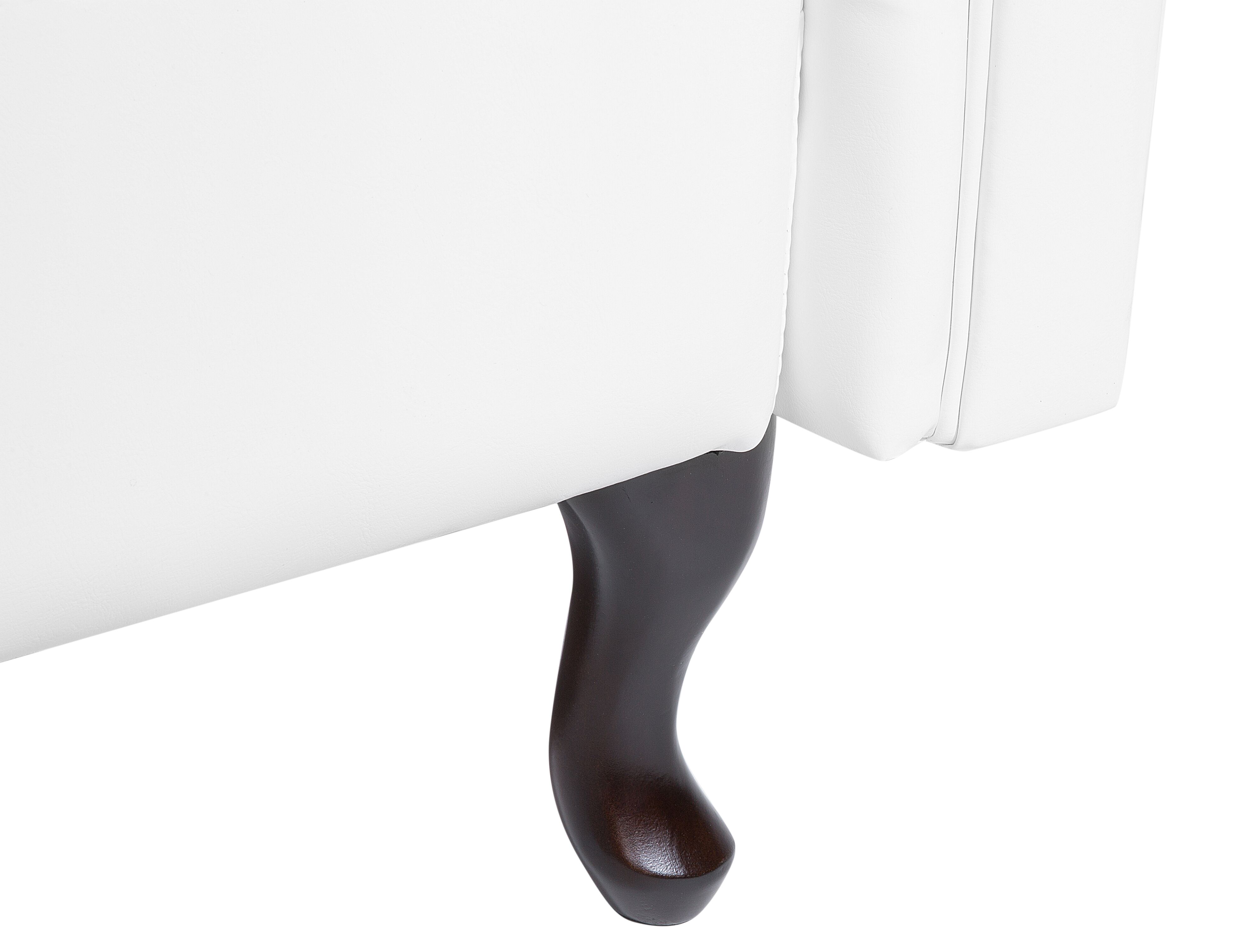 Chaise Longue Chesterfield Beliani - Cuir PU Blanc Méridienne Côté Droit