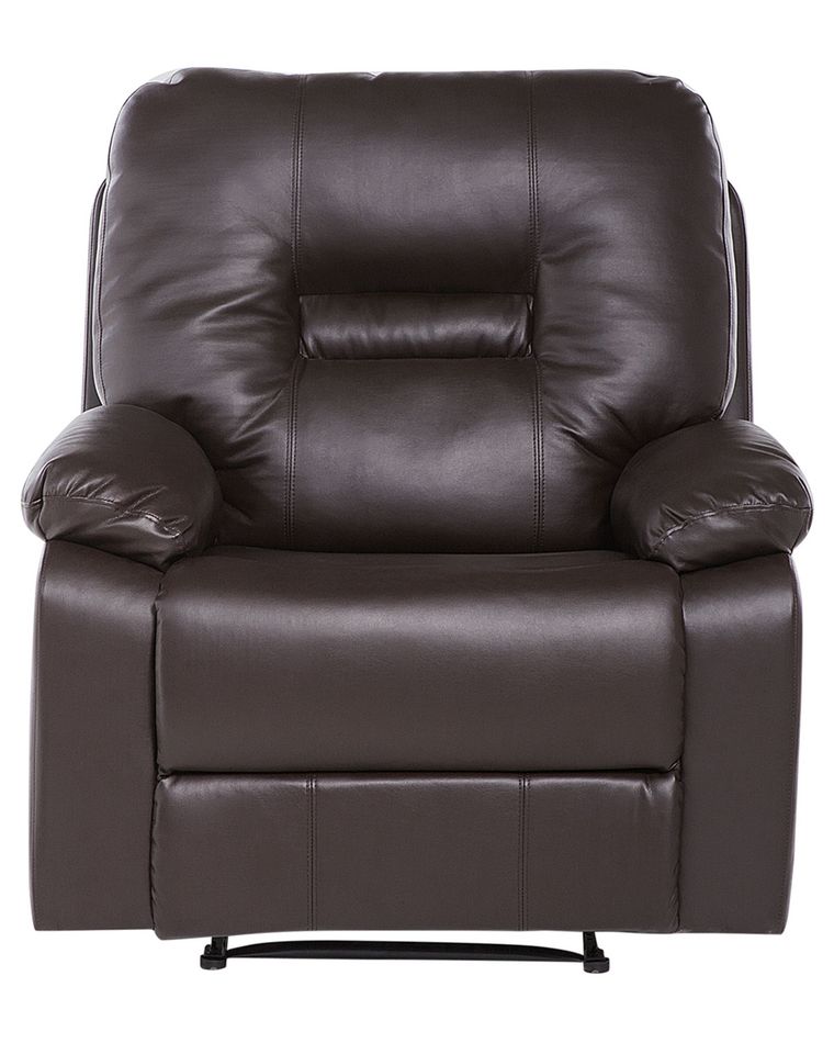 Faux Leather Manual Recliner Chair Brown BERGEN Beliani.co.uk