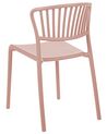 Set of 4 Plastic Dining Chairs Pink GELA_825392