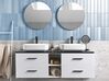 Móvel de casa de banho suspenso com espelhos e lavatório duplo branco PILAR_843296