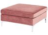 6 Seater U-Shaped Modular Velvet Sofa with Ottoman Pink EVJA_858775