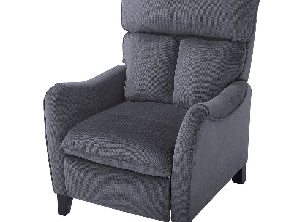 Fabric Recliner Chair Grey ROYSTON Beliani.co.uk