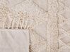 Teppich Baumwolle beige 140 x 200 cm geometrisches Muster Fransen Kurzflor DIDIM_817667