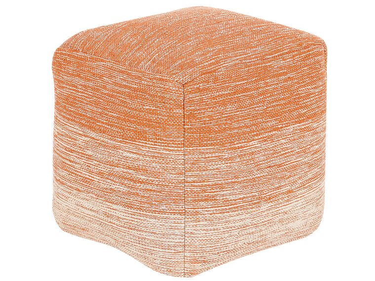 Pouf en coton orange 40 x 40 cm HIRRI_713421