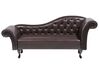 Right Hand Faux Leather Chaise Lounge Brown LATTES_697336