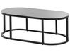 Lounge Set 2-teilig Aluminium schwarz 2-Sitzer Auflagen weiß MONTEFALCO_905496