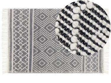 Vlnený koberec 160 x 230 cm čierna/biela SAVUCA