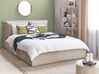 Sametová postel s úložným prostorem 160 x 200 cm béžová BAJONNA_871266