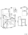 Zestaw 2 krzeseł ogrodowych i 2 wymiennych tkanin jasne drewno akacjowe z białym / wzór w tukany CINE_819236