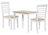 Spisegruppesett bord og 2 stoler hvit/lysetre BATTERS_785842