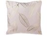 Set of 2 Velvet Cushions Leaf Pattern 45 x 45 cm Pink FREESIA_771523