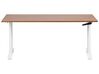 Adjustable Standing Desk 160 x 72 cm Dark Wood and White DESTINAS_899109