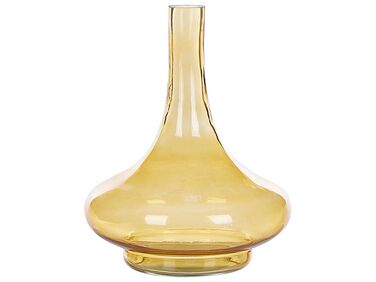 Dekoratívna sklenená váza 30 cm žltá PANEER